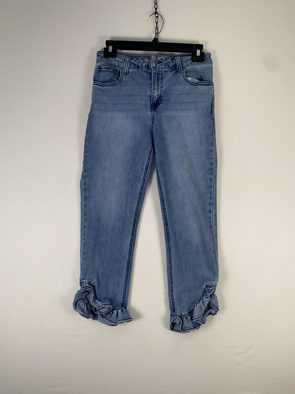 Est. 1946 Denim Jeans Womens 6 Blue High Rise Cropped Ruffle Hem Stretch Denim
